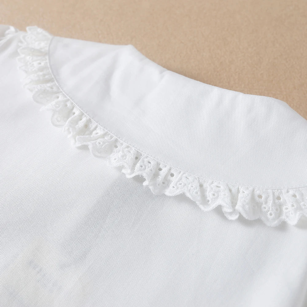 Girls Shirt Delightful White Embroidered Blouse Specifically Designed for Girls Aged 5 to 12 Years Old