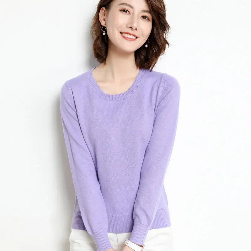 Women Sweater O-neck Autumn Winter Basic Pullover Warm Casual Pulls Jumpers Korean Fashion Spring Knitwear Bottoming Shirt 2025