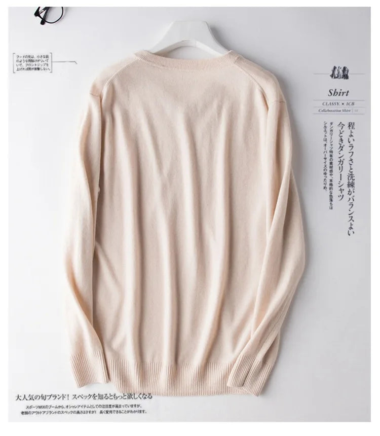 Cashmere Cotton Blend Classic V-neck Knitted Sweater Men Pullover 2024 Autumn Winter Soft Warm Business Casual Jumper pull homme