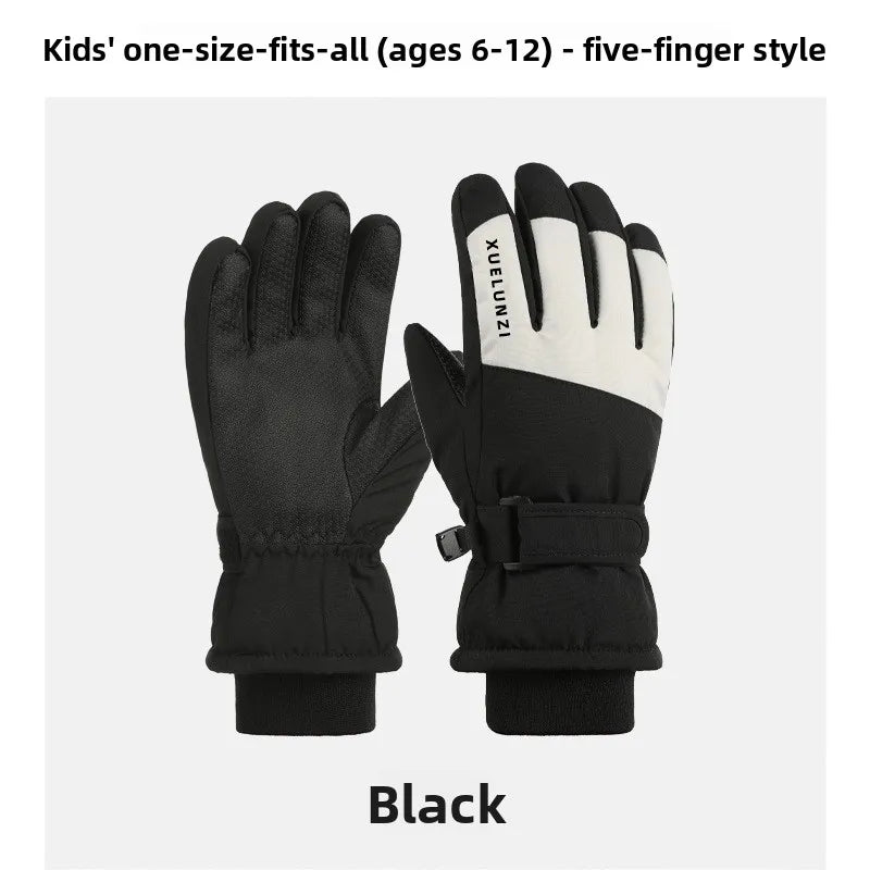 Kids Winter Ski Gloves Waterproof Thermal Snow Gloves for Boys Girls Outdoor Cold Weather Mittens for Cycling Riding and Sports