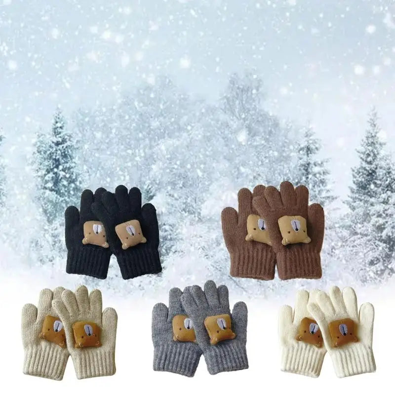 Toddler Gloves Kids Mitten Kids Gloves Full Finger Mittens Winter Knitted Gloves for Little Boys & Girls Supplies 1 Pair