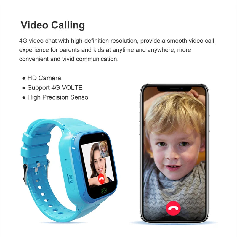 New 4G SOS Kids Smart Watch Girls Boy Full Touch Video Call WIFI  Phone Watch Camera Location Tracker Child gift Smart Watch