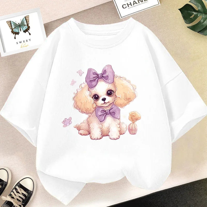 Cute Cartoon Rabbit Lollipop Print T Shirts Student Girls Kawaii Tee High Quality Cotton Summer Short Sleeve Casual Tops