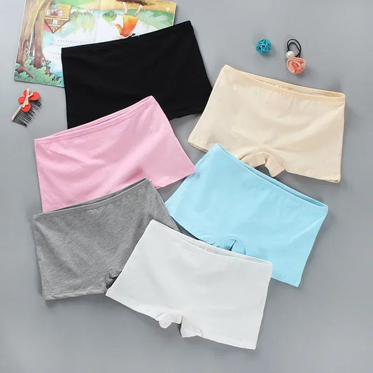 3Pc Girl Safety Shorts Pants Solid Underwear Soft Elastic Cotton Leggings Girls Lace Briefs Short Pants for Children