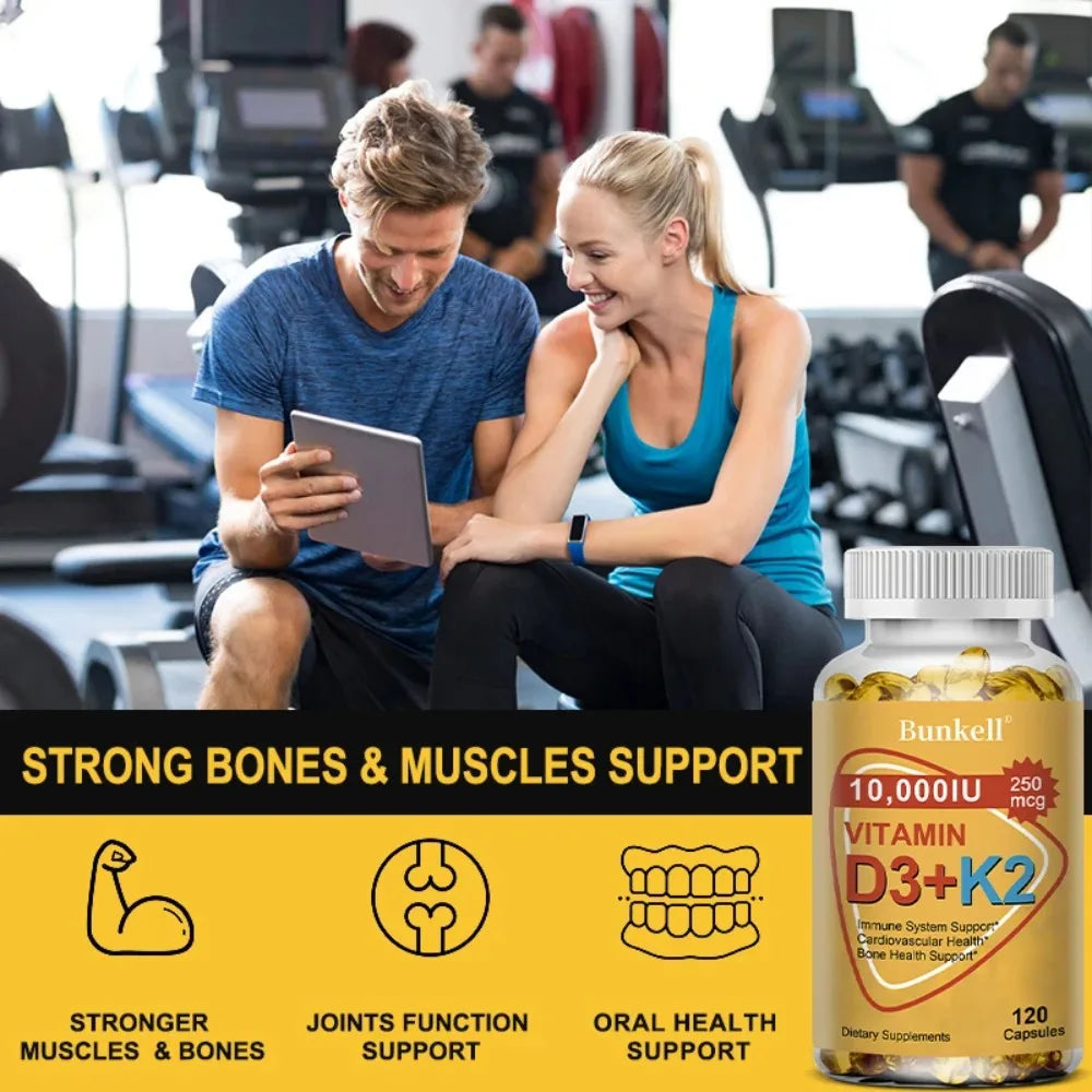 VITAMIN D3 & K2 - Nerve, Muscle, Heart, Bone and Dental Health, Immune System Health