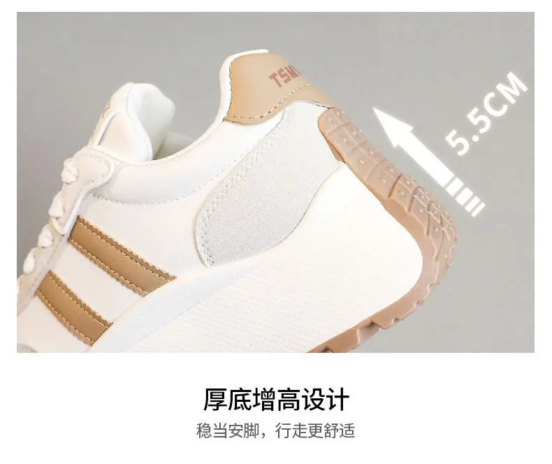 2026 Summer Thick-Soled Women Shoes Height-Increasing Women Sneakers Casual Skate Shoes Lace-Up Sports Running Shoes for Women