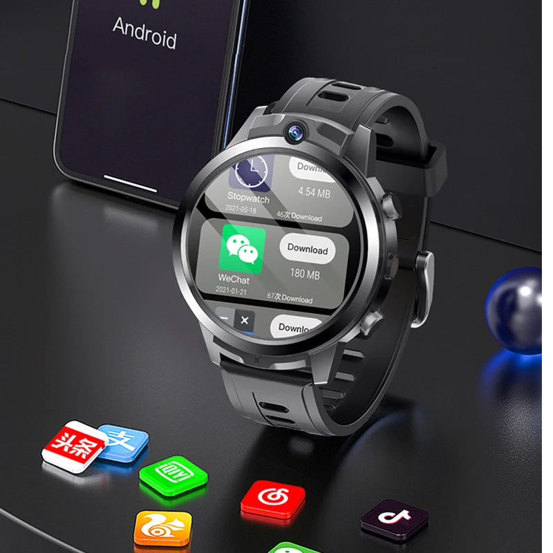 New Arival 1.6inch 4G All Netcom Can help children learn Smart Watch Dual cameras 4+6GB body temperature ECG monitoring Watch