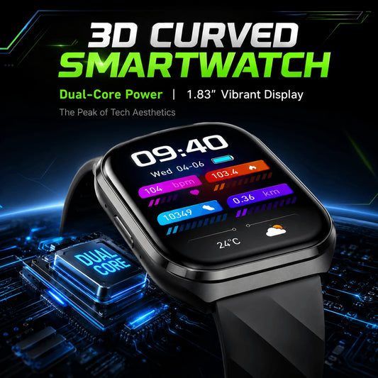 Smart Watch 1.83" IPS HD 3D Curved Screen 1000mAh Bluetooth Call IP68 Outdoor Sports Fitness Watch Men Women