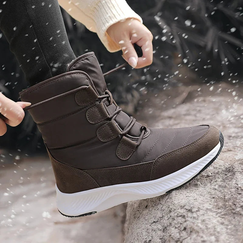 2023 Winter White Snow Boots Waterproof Non-slip Thicken Plush Warm Ankle Boots Women Shoes Botas Mujer Platform Shoes