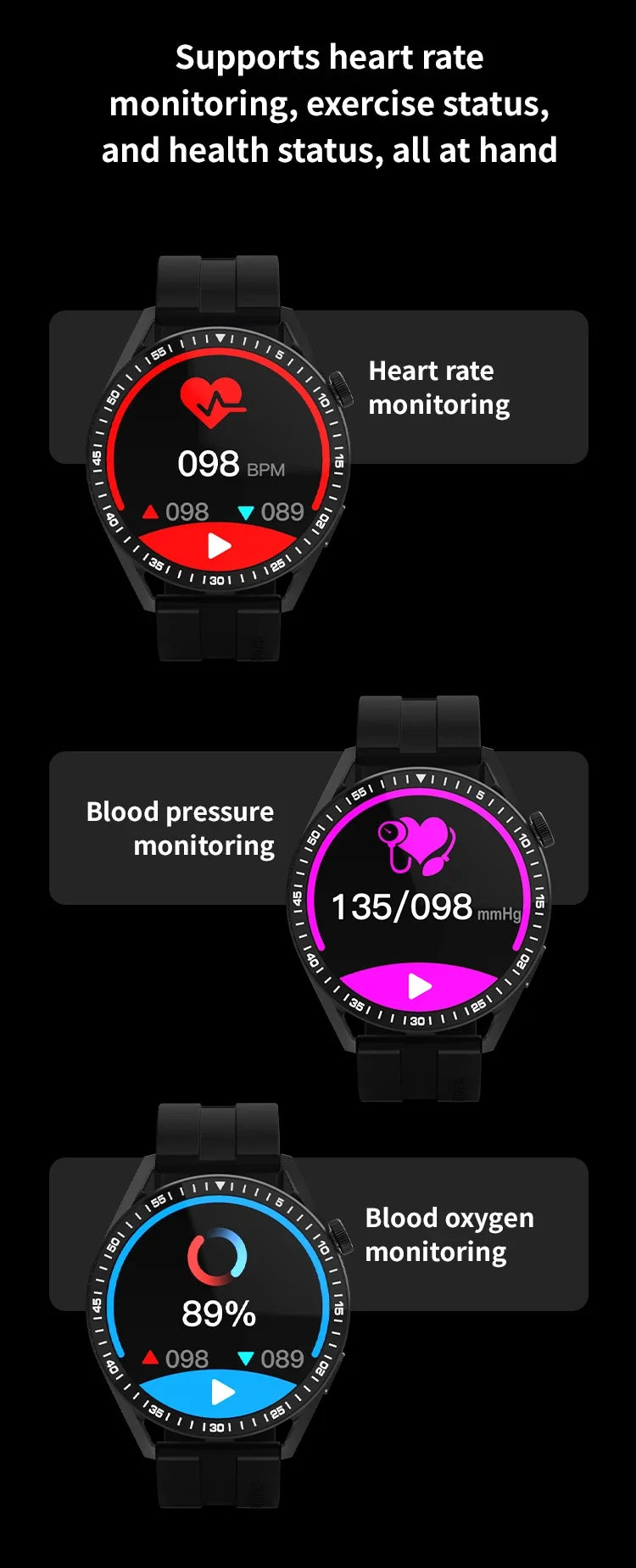 2024 New Smart Watch Men Women AMOLED 420*420 HD Screen Heart Rate Bluetooth Calls Waterproof SmartWatch Android IOS For Huawei