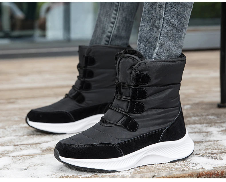 2023 Winter White Snow Boots Waterproof Non-slip Thicken Plush Warm Ankle Boots Women Shoes Botas Mujer Platform Shoes