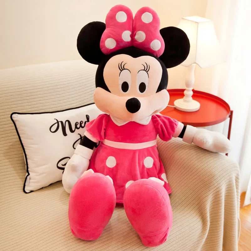 New Disney Mickey Minnie Plush Toy Doll Large Mickey Mouse Super Soft Short Plush Pillow Room Decoration Put Pillow Girl Gift.