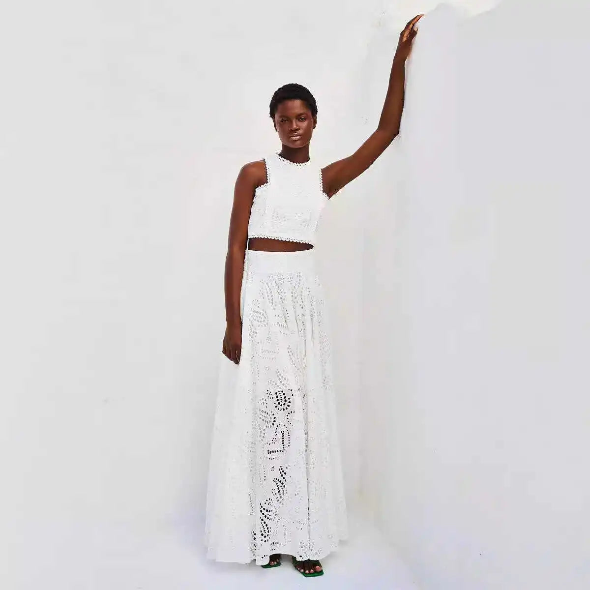 Casual Summer Spring Svel Long Dr Two Piece Set Women's Loose Holiday Sle Top And Skirt Ensemble Faionable Outfit
