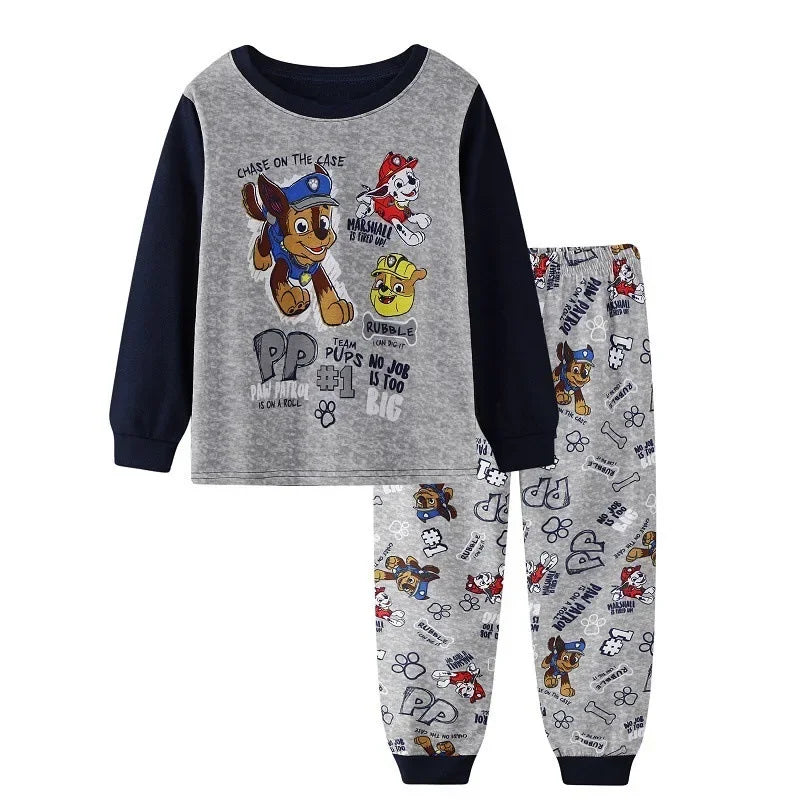 PAW Patrol New Spring Autumn Kids Pajamas Baby Boys Girls Cartoon Long Sleeve Round Neck Pyjamas Toddler Cotton Sleepwear Suits