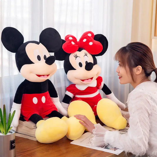 40/60cm nuevo tamaño grande Mickey Minnie Mouse peluche muñeca Kawaii juguetes de peluche dibujos animados Anime pareja regalo para bebé niña