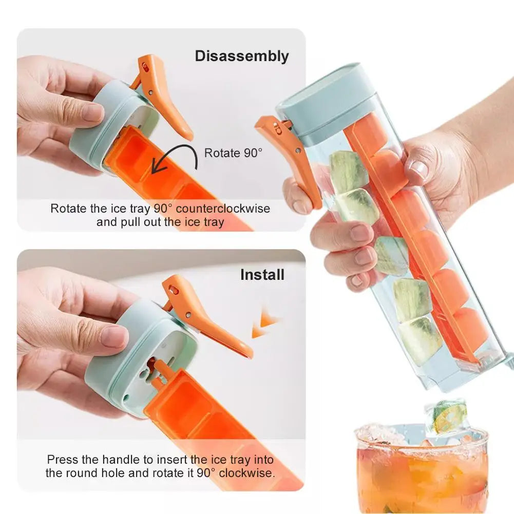Food Grade Silicone Ice Cube Mold with One‑Press Storage Box Whiskey Ice Cube Maker for Home Bar Kitchen Tools