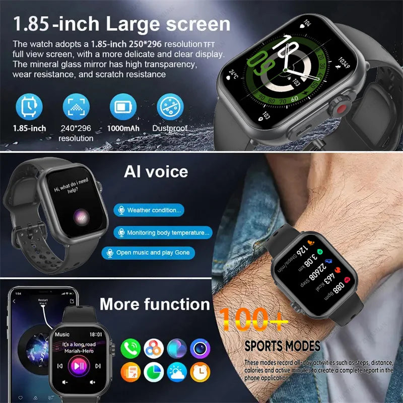 2025 New Smart Watch Women Bluetooth Call Watch Fitness Tracker Waterproof Sport Smart Clock Fashion Ladies Men Smartwatch Woman