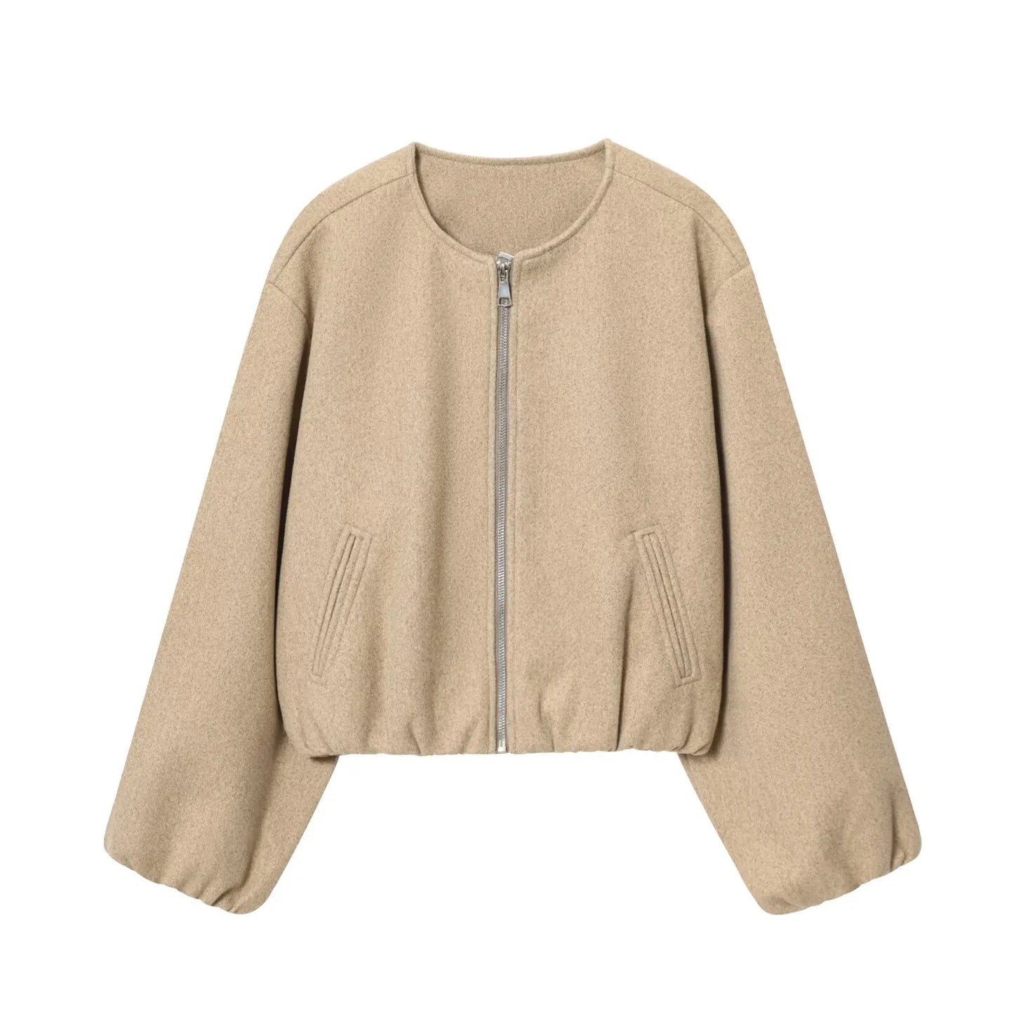 MUJER Fleece Bomber Jackets for Women Soft Zipper Woman's Sports Jacket Casual Cropped Jacket Women Long Sleeve Coats Outerwears