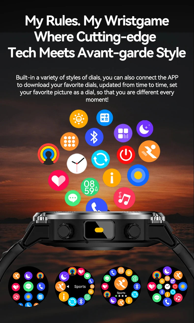 Smart Watch Men Women 1.52" Always-On Display Step Counter Magnetic Charging Bluetooth Call Fitness Tracker Multisport Modes