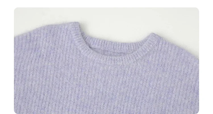 CHIC VEN Women Sweater Long Sleeve Pullover Solid Loose O Neck Soft Alpaca Female Tops Woman Knitwear Jumpers Spring Autumn 2024