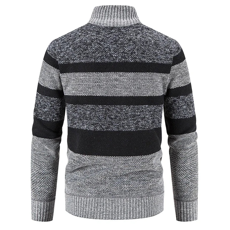 Autumn Winter Sweater Men Warm Cashmere Cotton Blended Pullovers Cardigan Men Fashion Casual Stand Collar Breathable Men Jackets