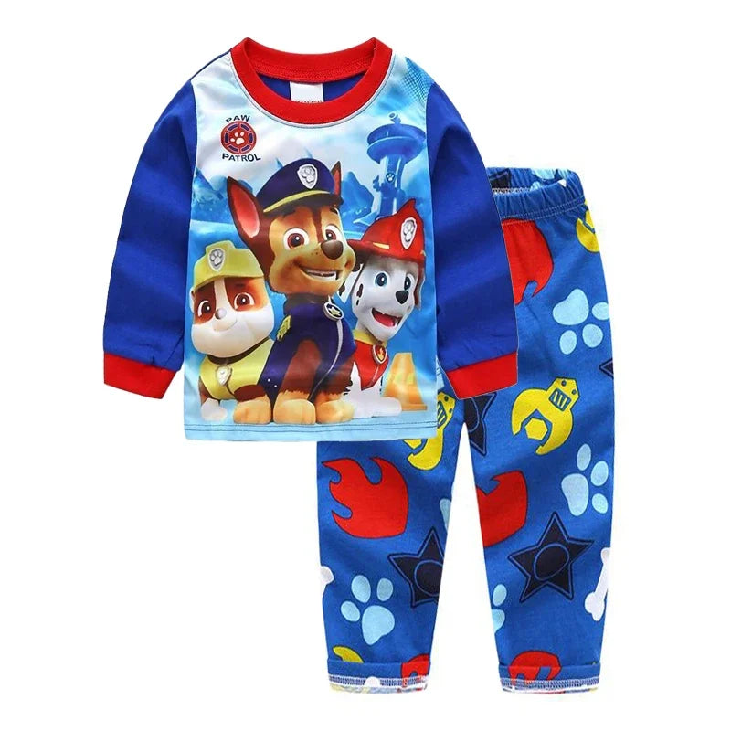 PAW Patrol New Spring Autumn Kids Pajamas Baby Boys Girls Cartoon Long Sleeve Round Neck Pyjamas Toddler Cotton Sleepwear Suits