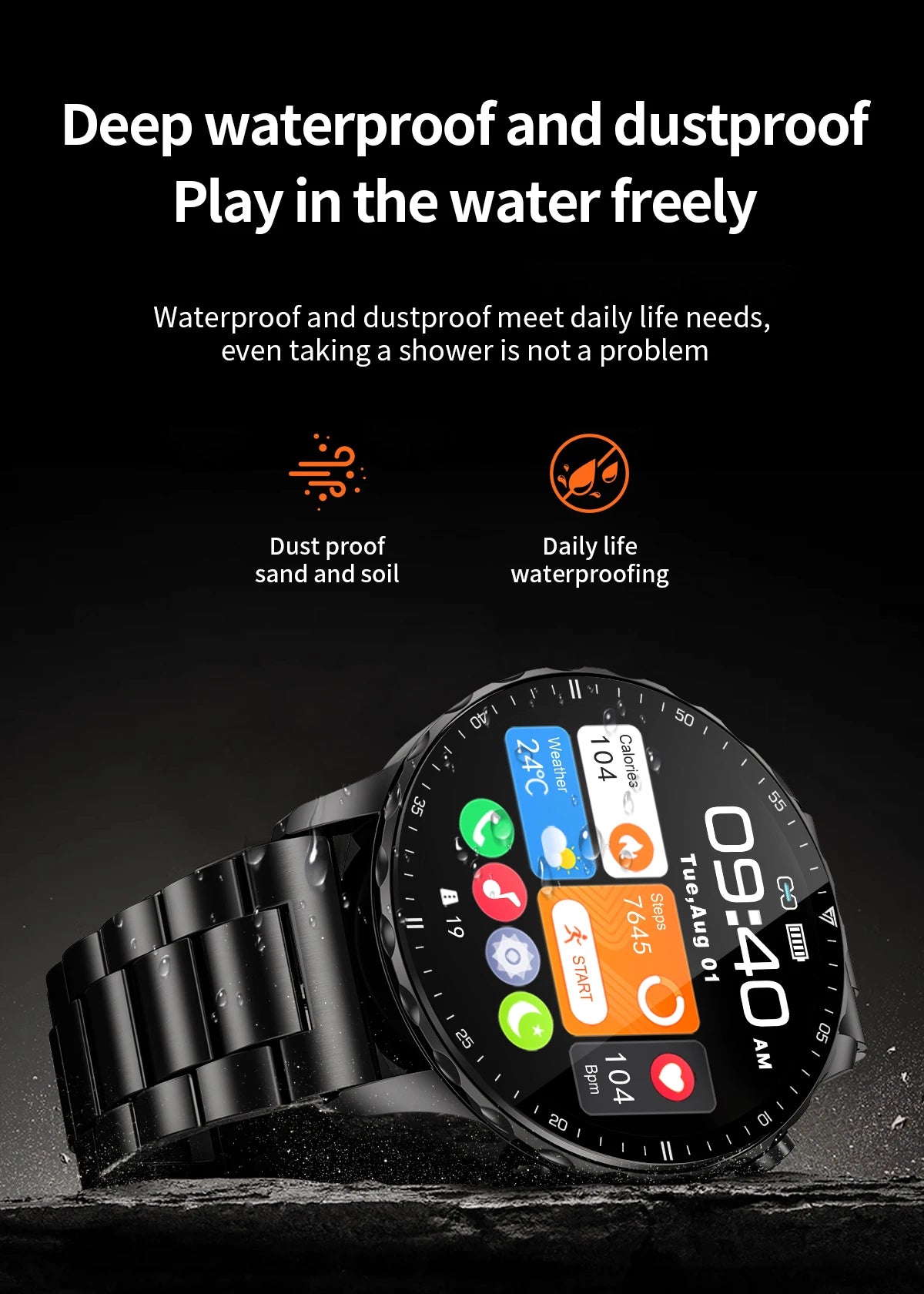 LIGE New Smart Watch 1.53'' 360*360 Full Touch Screen Outdoor Waterproof Bluetooth Call Watches Sports Fitness Man smart watches