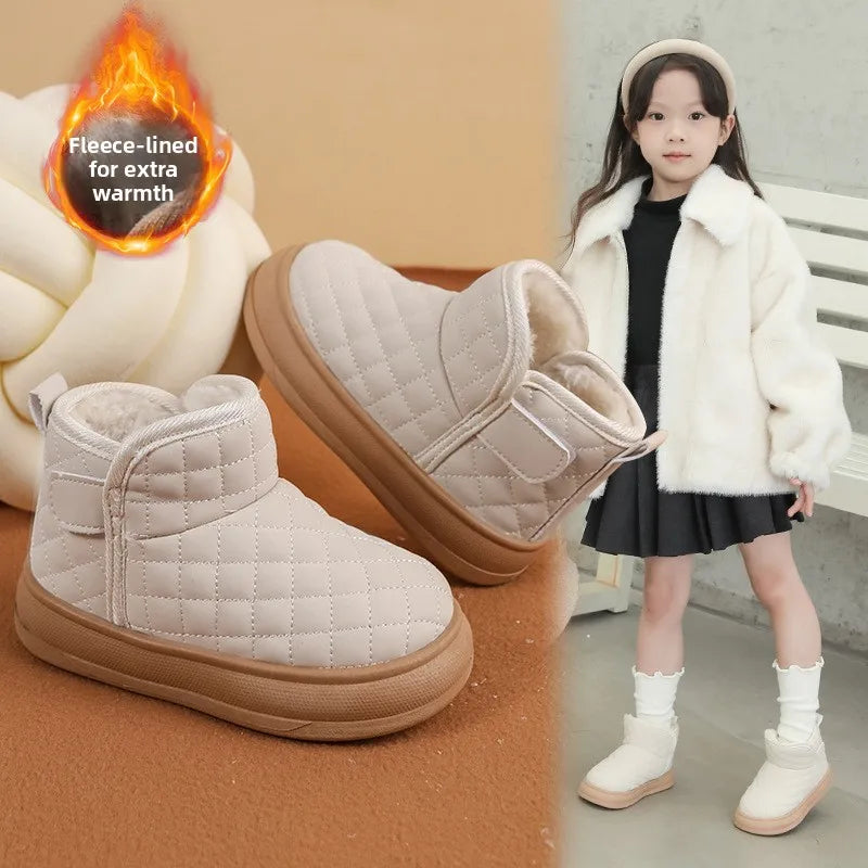 Winter Plush Boots For Children Soft Warm Velvet Snow Boots For Kids Anti-slippery Waterproof Boy's Girl's Winter Boots