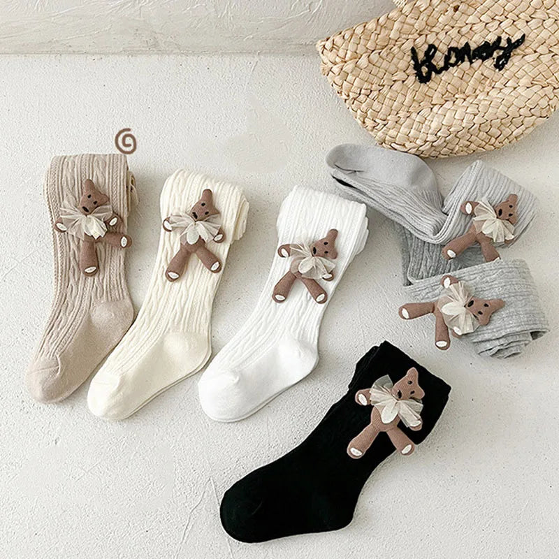 Baby Girl Legging Tights Cotton Cartoon Knitted Leggings Cute Bear Baby Pantyhose Newborn Girls Pantyhose Kids Fishnet Stockings