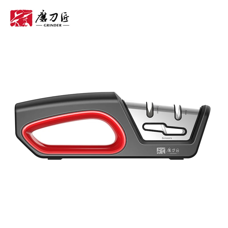 Four in One Kitchen Sharpener Restores Serrated Blade Knives and Scissors, Diamond Tungsten Steel Ceramics