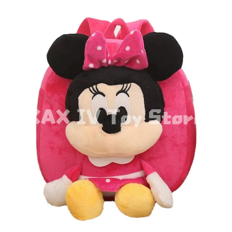 New Disney Mickey Minnie Mouse Plush Bag Backpack Children's School Bag Multifunctional Storage Bag Cartoon Part Christmas Gifts