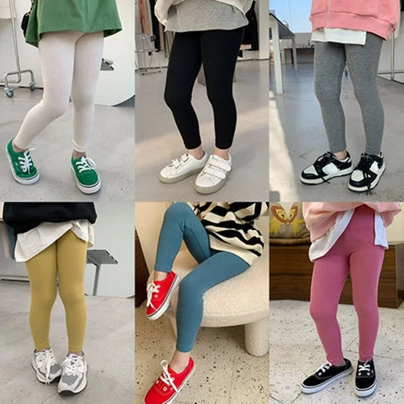 Mallas elásticas a la moda para niños, pantalones ceñidos para niñas, pantalones ajustados de calle para primavera y otoño, mallas para correr para bebés
