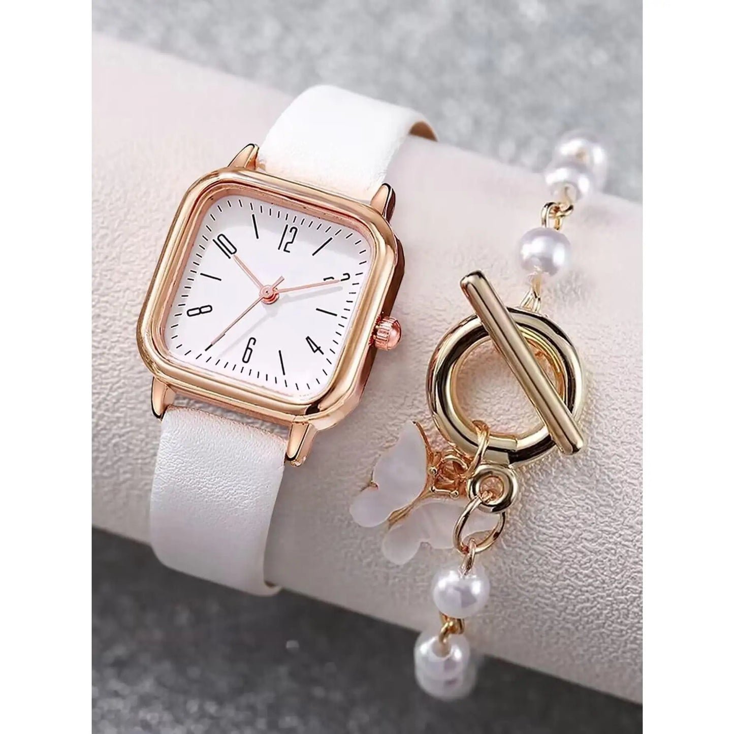 New Women Watch Luxury Bracelet Set Fashion Business Leather Quartz Wrist Watches for Women Gift Set Relogio Mujeres