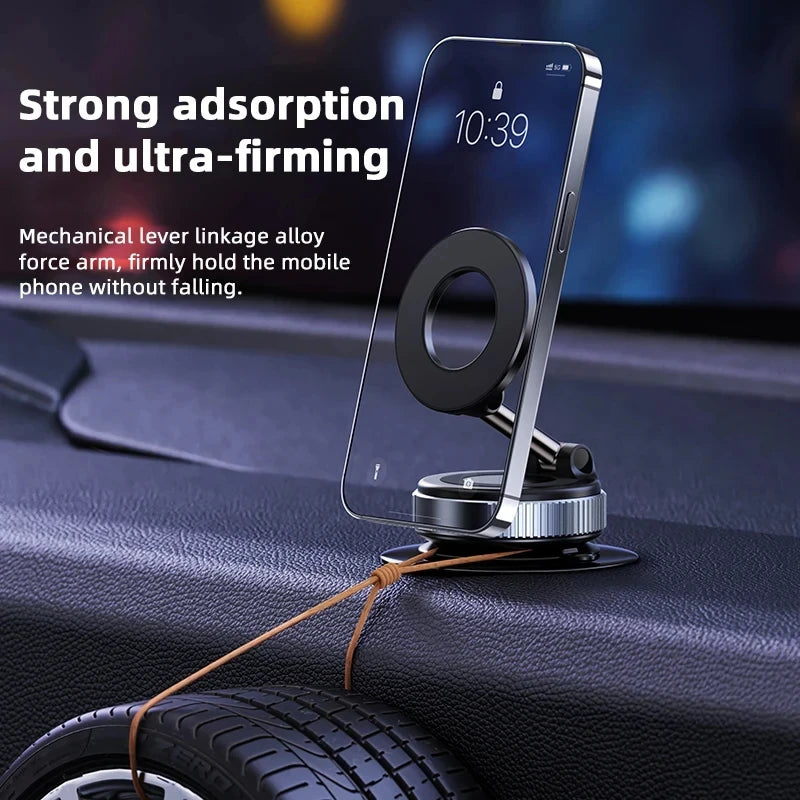 Rotating Folding Magnetic Phone Holder Vacuum Suction Mag Stand for Car Navigation Gym Kitchen - Universal GPS Streaming Bracket