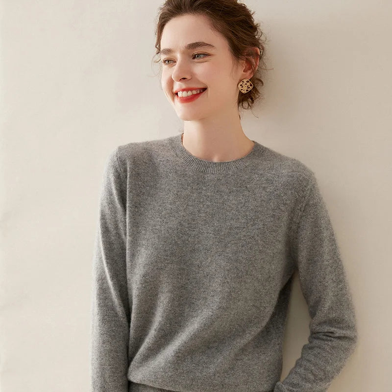 WinvyNee Cashmere Women Sweater Long Sleeve O neck Merino Wool Jumper Solid Knitwear Casual Pullover Tops Jumper Autumn A1054001