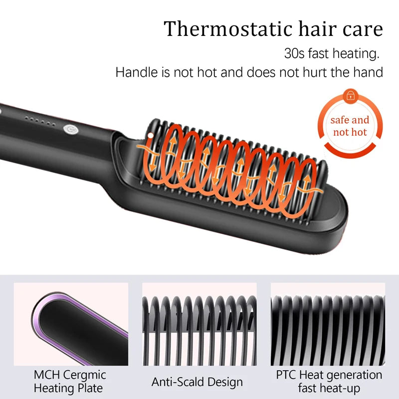 Hair Dryer Comb Curling Irons Beauty Products Hair Brushes Fast Heating Hair Straightener Comb