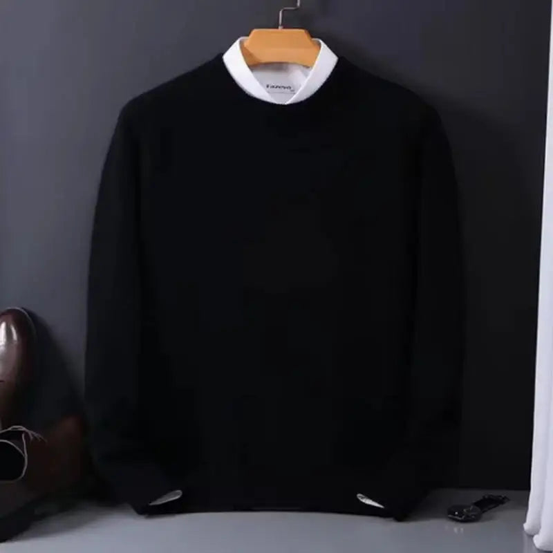 2025 Cashmere Sweater O-neck Pullovers Men's Loose Oversized M-3XL Knitted Bottom Shirt Autumn Winter New Korean Casual Men Top