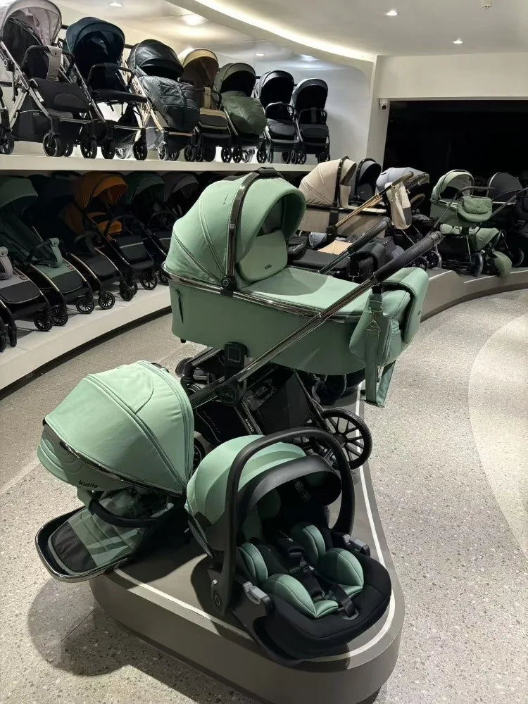 3IN1 High Landscape Baby Cart with Safety Seat, Bidirectional Baby Cart, One Button Folding, Comes with Mommy Bag