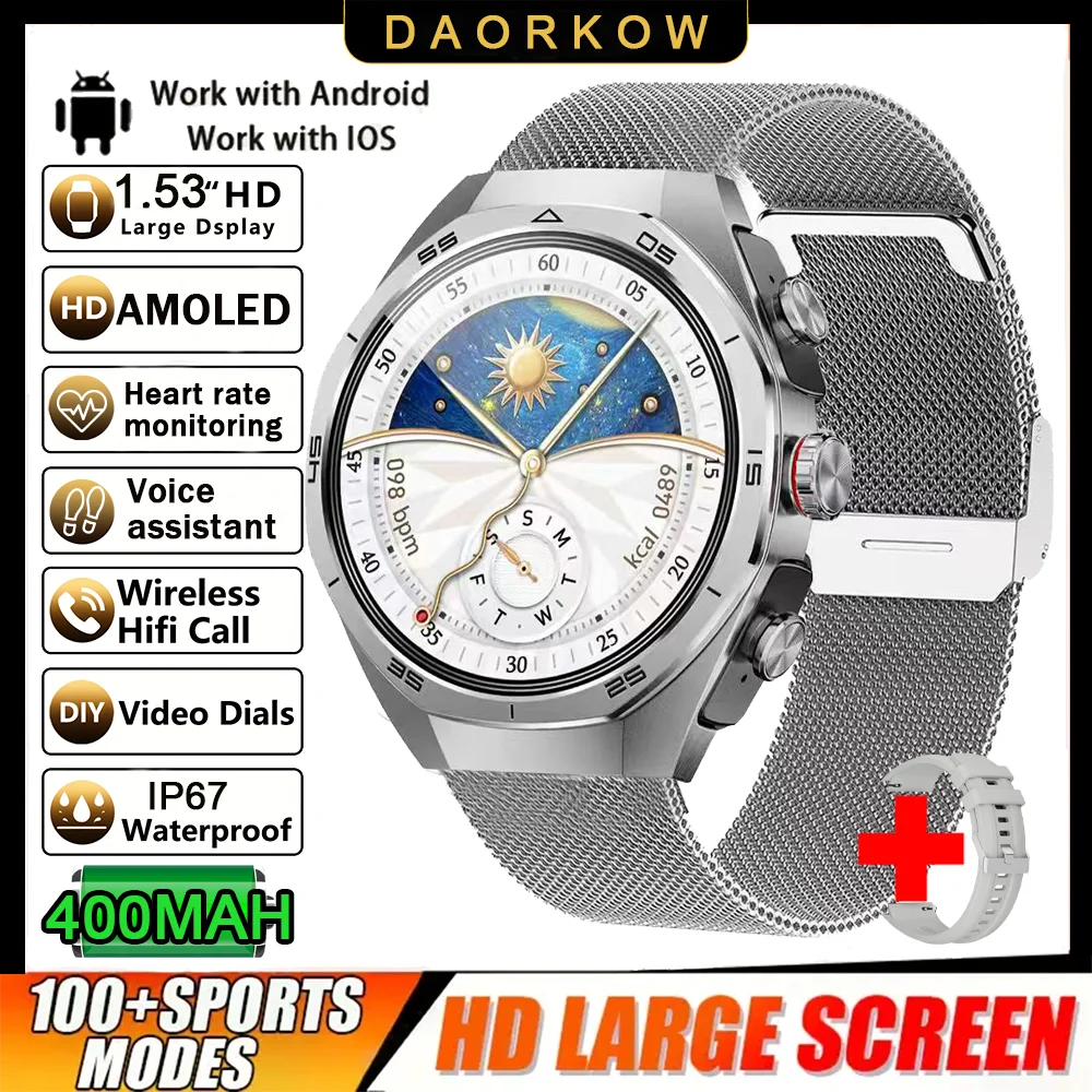 2026 New Smart Watch Men TWS 2-in-1 Bluetooth Earphones With Built-in Speaker HIFI  1.53HD SCreen Bluetooth Call IP67 Waterproof