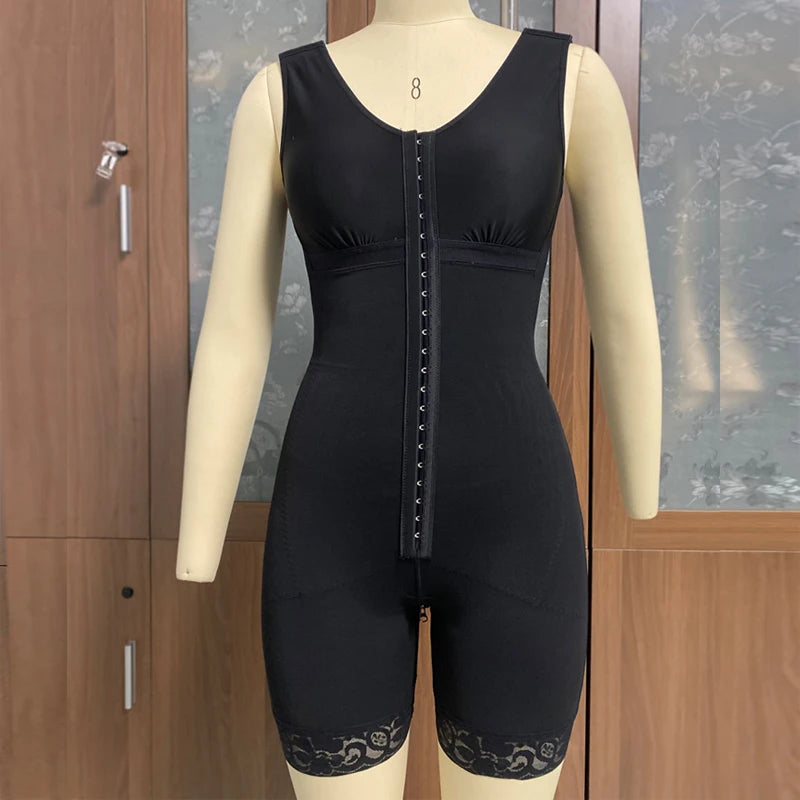 Fajas Colombian Women's High Compression Stage 2 Faja With Bra Shapewear BBl Post Op Surgery Supplies Butt Lifter Front Closure