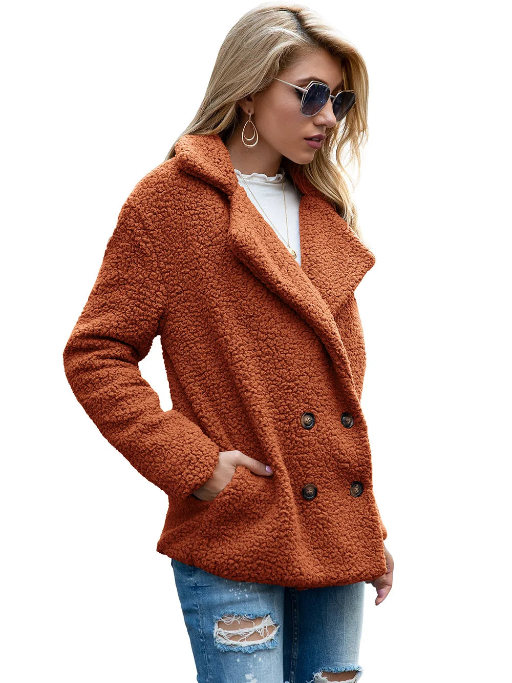 Elegant Faux Fur Cardigan Cashmere Women Coat Autumn Winter Warm Solid Women Jackets Plush Overcoat Casual Teddy Outerwear 22942