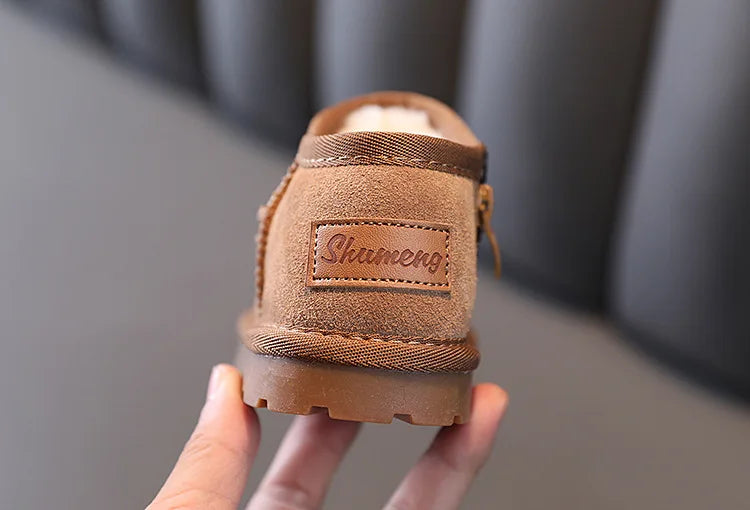 Children Snow Boots Girls Fashion Warm Plush Winter Boots Boys Wearable Soft Sole Snow Boots Size 15-30