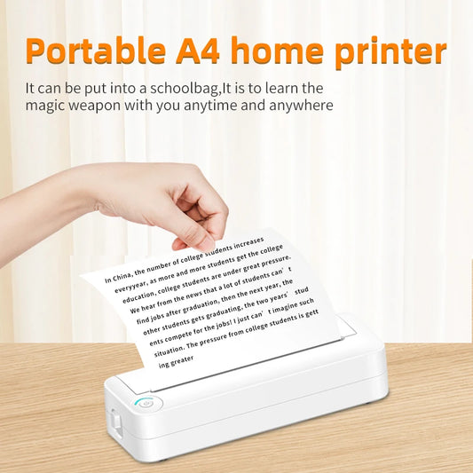 New convenient office thermal inkless mini portable printer Bluetooth HD A4 thermal brush printer