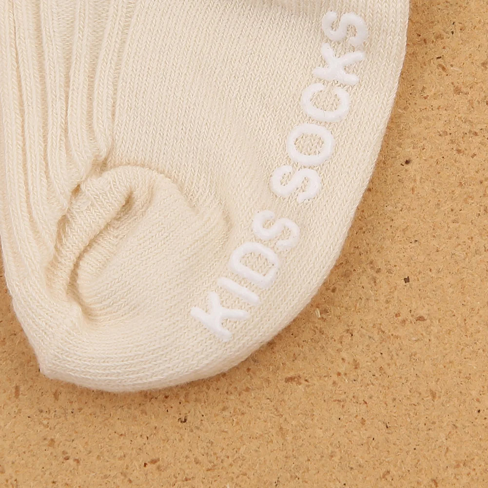 3Pcs/Set Ins Cream Color Latte Artificial Flower Headbands & Ribbed Short Socks Anti-Slip Cotton 0-12M Sockfor Infant Baby