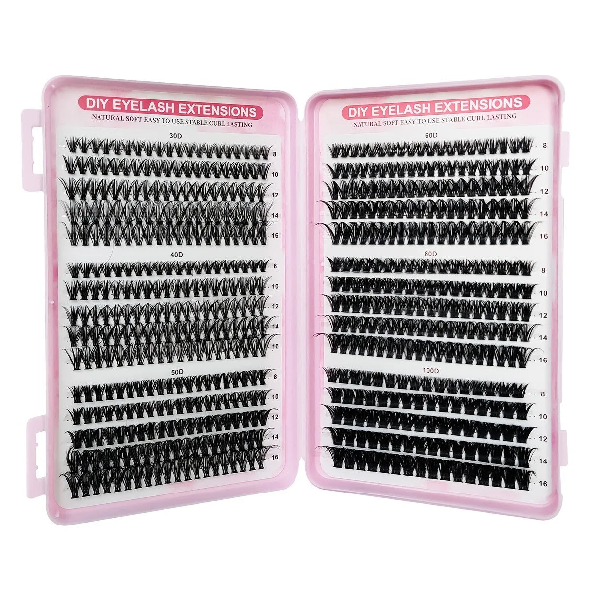 Lash Clusters Kit, Waterproof Strong Hold DIY Lash Extension Set with Lash Bond and Eyelash Tweezers for Makeup