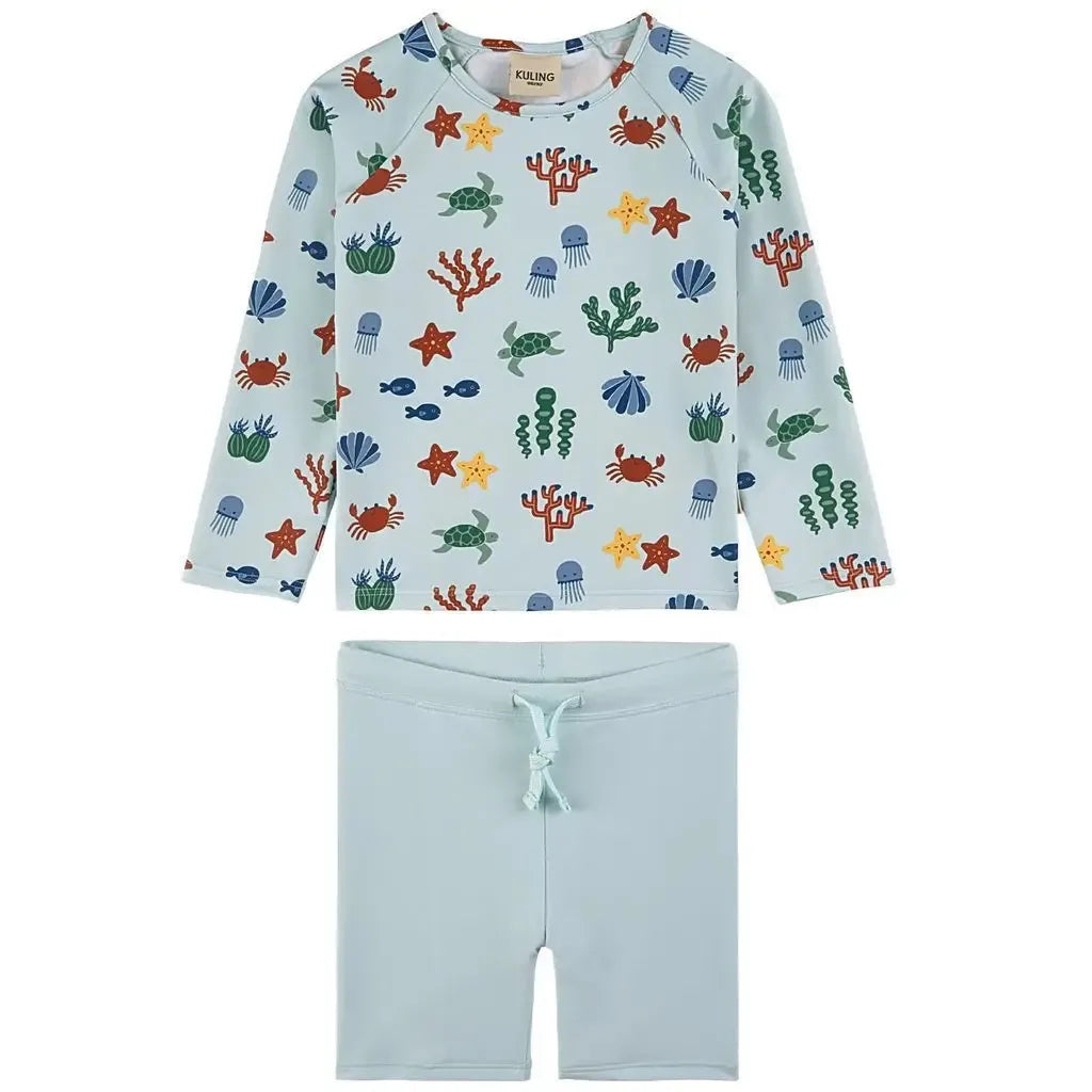 Children’s KU Swimming Suit Baby Girls Flower Kawaii BC Mr TAO Clothes Boys Swimsuit Set Kids SwimWears Sister Brother Matching