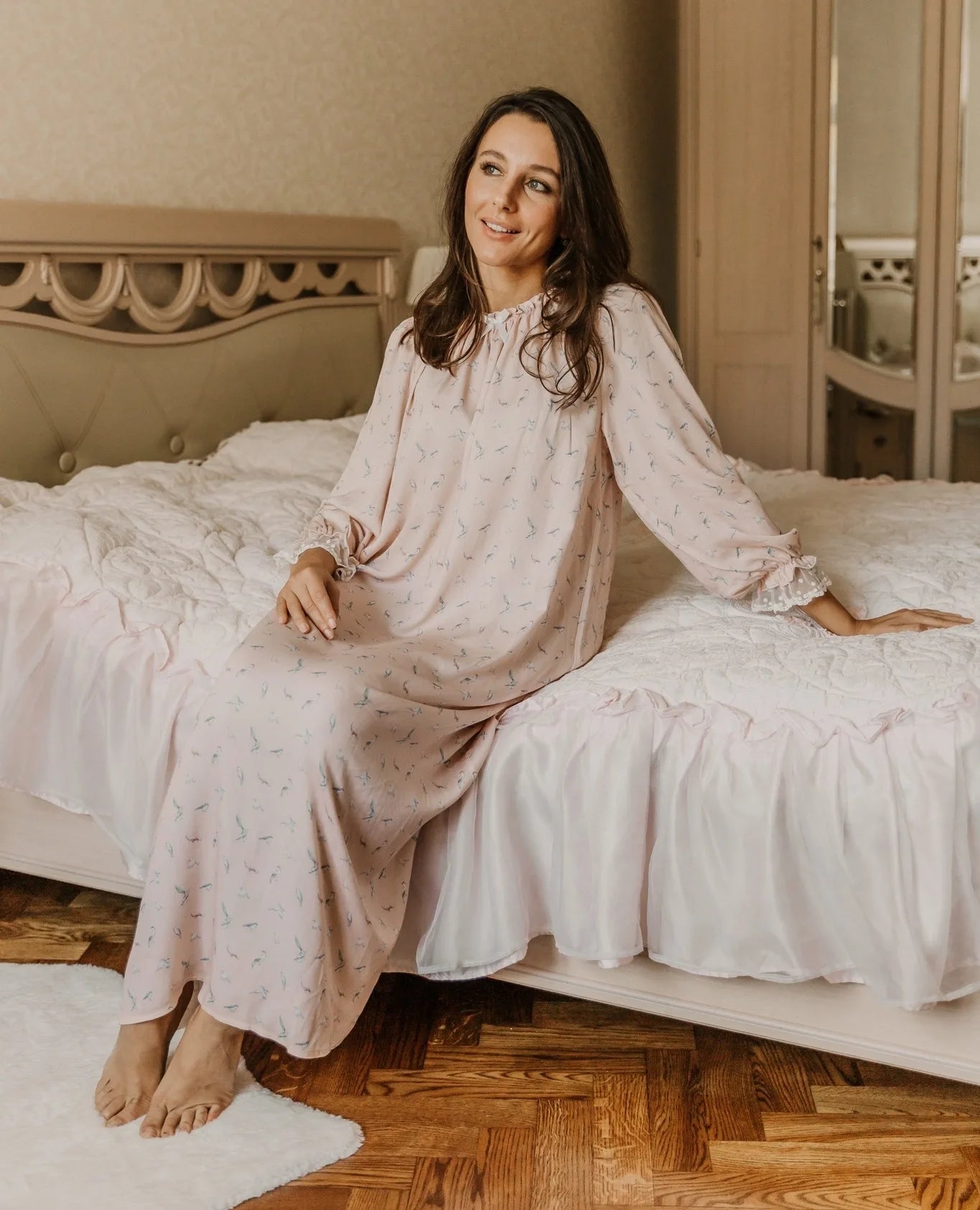 Pajamas Dress for Baby Girls Summer Children Floral Printed Soft Loose Night Dresses Princess Girl Nightgown Lady Sleepwear