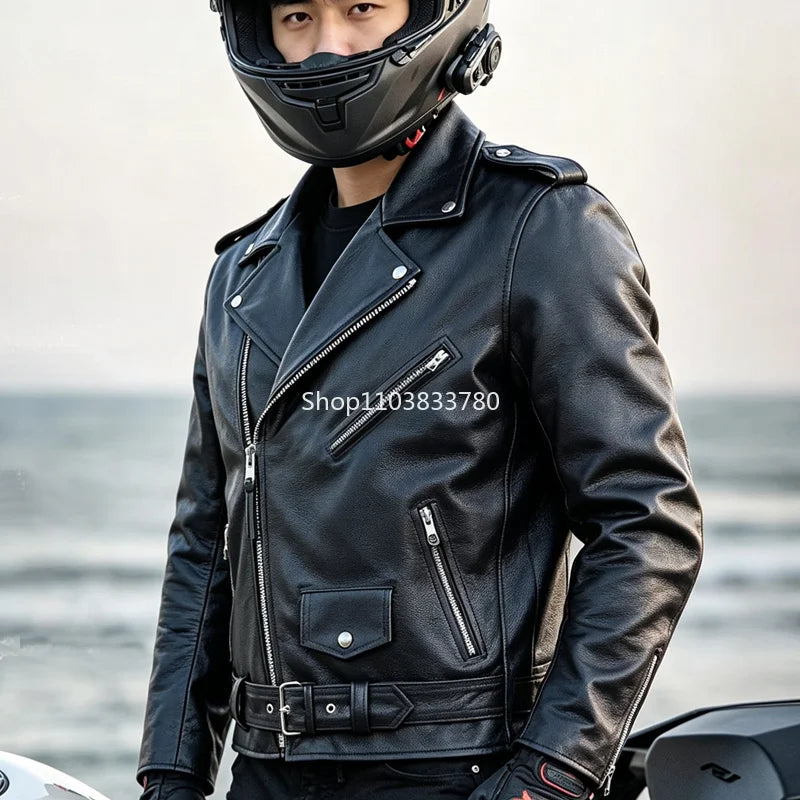Men's Leather Jackets Autumn Spring Casual Motorcycle PU Jacket Biker Leather Coats Brand Clothing Male Outwear Streetwear Cool