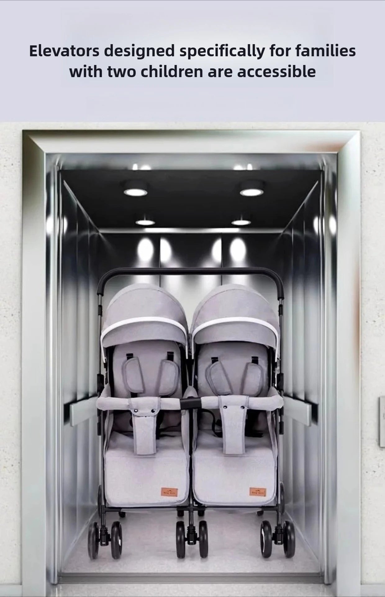 Twin Stroller, Double Seat/double Recline Stroller, Foldable, Suitable for Two People and Can Be Taken Into Elevators.