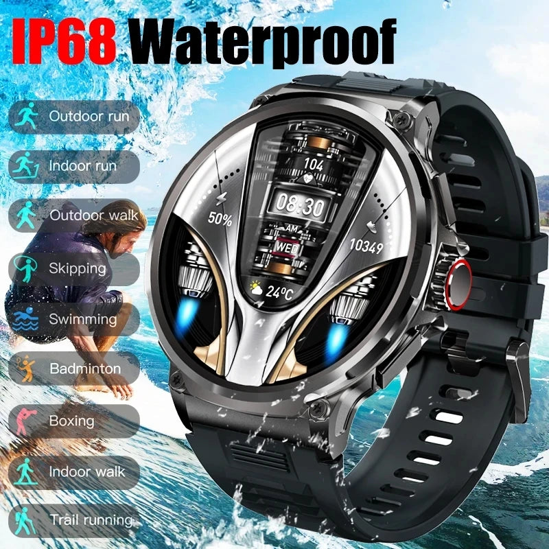 2024 New Military Quality GPS Track Smart Watch Men 1.85"Ultra HD Bluetooth Call 710 mah Blood Pressure Blood Oxygen Smart Watch